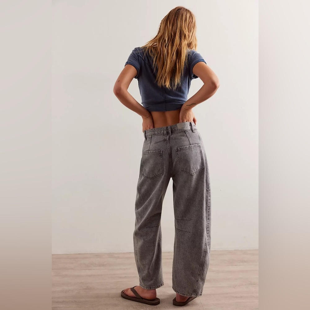 Free People Gray Boyfriend Jeans
